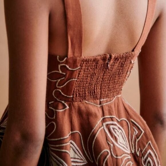 Sezane Salie Dress Terracotta - Size 2 - Picture 4 of 7